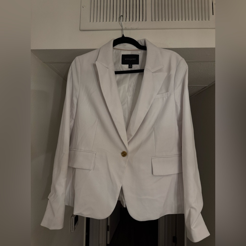 Banana Republic White Linen Women's Blazer